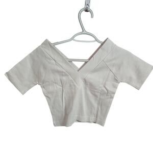 Jump V-Neck Crop Top T Shirt Medium